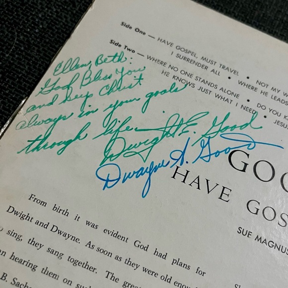 Vintage autographed The Good Twins Have Gospel - Must Travel -- Vinyl LP Record - Picture 4 of 10